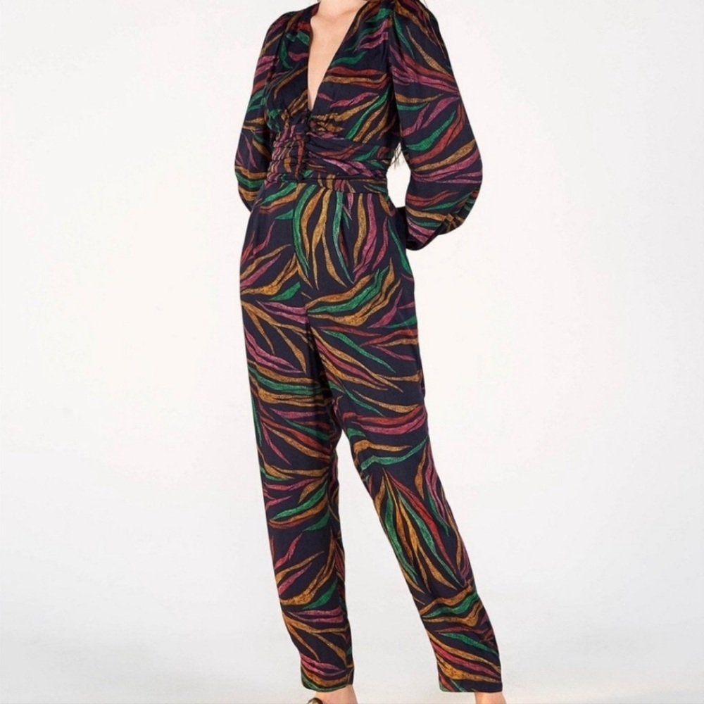 FARM RIO NWT XS Shinny Zebra Jumpsuit